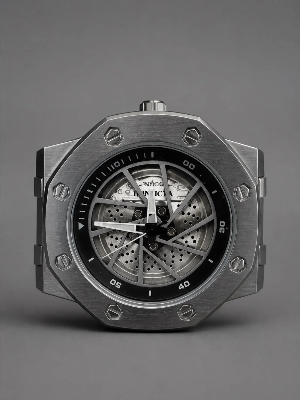 Invicta stainless steel Chronograph Watch with White silicone Strap
